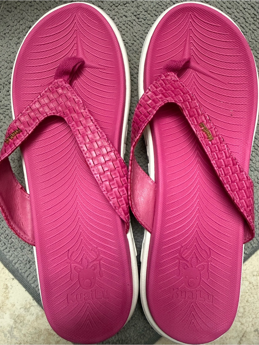 Pink Women's Woven Thong Sandals - Unbranded